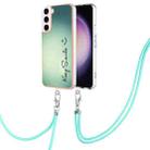 For Samsung Galaxy S22 5G Electroplating Dual-side IMD Phone Case with Lanyard(Smile) - 1