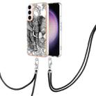 For Samsung Galaxy S22 5G Electroplating Dual-side IMD Phone Case with Lanyard(Totem Elephant) - 1