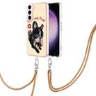 For Samsung Galaxy S22 5G Electroplating Dual-side IMD Phone Case with Lanyard(Lucky Dog) - 1