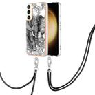 For Samsung Galaxy S22+ 5G Electroplating Dual-side IMD Phone Case with Lanyard(Totem Elephant) - 1