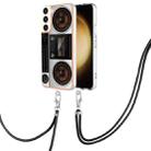 For Samsung Galaxy S22+ 5G Electroplating Dual-side IMD Phone Case with Lanyard(Retro Radio) - 1