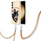 For Samsung Galaxy S22+ 5G Electroplating Dual-side IMD Phone Case with Lanyard(Lucky Dog) - 1