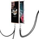 For Samsung Galaxy S22 Ultra 5G Electroplating Dual-side IMD Phone Case with Lanyard(Natural Growth) - 1