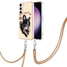 For Samsung Galaxy S23 5G Electroplating Dual-side IMD Phone Case with Lanyard(Lucky Dog) - 1