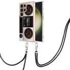 For Samsung Galaxy S23 Ultra 5G Electroplating Dual-side IMD Phone Case with Lanyard(Retro Radio) - 1
