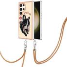 For Samsung Galaxy S24 Ultra 5G Electroplating Dual-side IMD Phone Case with Lanyard(Lucky Dog) - 1