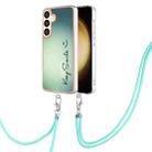 For Samsung Galaxy S24+ 5G Electroplating Dual-side IMD Phone Case with Lanyard(Smile) - 1