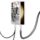 For Samsung Galaxy S24+ 5G Electroplating Dual-side IMD Phone Case with Lanyard(Totem Elephant) - 1
