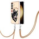 For Samsung Galaxy S24+ 5G Electroplating Dual-side IMD Phone Case with Lanyard(Lucky Dog) - 1