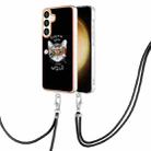 For Samsung Galaxy S24 5G Electroplating Dual-side IMD Phone Case with Lanyard(Natural Growth) - 1