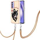 For Samsung Galaxy A15 5G Electroplating Dual-side IMD Phone Case with Lanyard(Lucky Dog) - 1