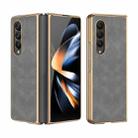 For Samsung Galaxy Z Fold4 Electroplated Lambskin Folding Phone Case(Grey) - 1