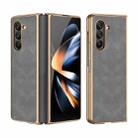 For Samsung Galaxy Z Fold5 Electroplated Lambskin Folding Phone Case(Grey) - 1