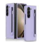 For Samsung Galaxy Z Fold5 Skin Feel PC Phone Case with Pen Slots, Not Included Pen(Purple) - 1