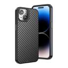 For iPhone 15 wlons Magsafe Carbon Fiber Kevlar TPU Phone Case(Black) - 1