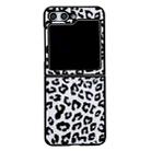 For Samsung Galaxy Z Flip5 Animal Pattern Texture Protective Phone Case(Silver Leopard Print) - 1