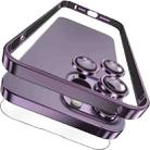 For iPhone 14 Pro 3 in 1 Ultra-thin Metal Frame + Lens + Film Phone Protection Set(Purple) - 1