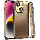 For iPhone 15 Plus Fine Mesh Cooling Phone Case(Gold) - 1