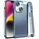 For iPhone 15 Fine Mesh Cooling Phone Case(Blue) - 1