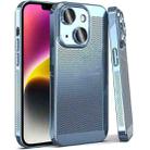 For iPhone 14 Plus Fine Mesh Cooling Phone Case(Blue) - 1