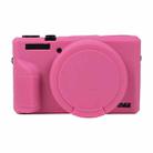 For Canon PowerShot G7 X Mark III / G7X3 Soft Silicone Protective Case with Lens Cover(Rose Red) - 1
