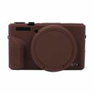 For Canon PowerShot G7 X Mark III / G7X3 Soft Silicone Protective Case with Lens Cover(Coffee) - 1