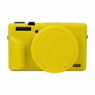 For Canon PowerShot G7 X Mark III / G7X3 Soft Silicone Protective Case with Lens Cover(Yellow) - 1