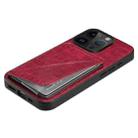 For iPhone 11 Pro Max Imitation Crocodile Leather Back Phone Case with Holder(Rose Red) - 4