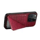 For iPhone 11 Pro Max Imitation Crocodile Leather Back Phone Case with Holder(Rose Red) - 5