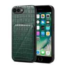 For iPhone 8 Plus / 7 Plus Imitation Crocodile Leather Back Phone Case with Holder(Green) - 1