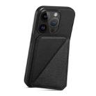 For iPhone 12 Pro Max Imitation Calfskin Leather Back Phone Case with Holder(Black) - 2