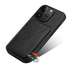 For iPhone 12 Pro Max Imitation Calfskin Leather Back Phone Case with Holder(Black) - 6