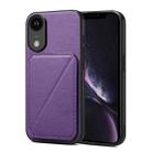 For iPhone XR Imitation Calfskin Leather Back Phone Case with Holder(Purple) - 1
