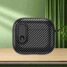 For AirPods 3 Carbon Fiber Texture Wireless Earphones Case with Security Lock(Black) - 1