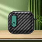 For AirPods 3 Carbon Fiber Texture Wireless Earphones Case with Security Lock(Dark Green) - 1
