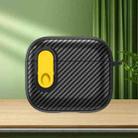 For AirPods 3 Carbon Fiber Texture Wireless Earphones Case with Security Lock(Yellow) - 1