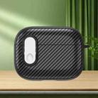 For AirPods Pro 2 Carbon Fiber Texture Wireless Earphones Case with Security Lock(White) - 1