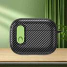 For AirPods Pro 2 Carbon Fiber Texture Wireless Earphones Case with Security Lock(Green) - 1