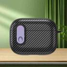 For AirPods Pro Carbon Fiber Texture Wireless Earphones Case with Security Lock(Purple) - 1