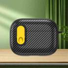 For AirPods Pro Carbon Fiber Texture Wireless Earphones Case with Security Lock(Yellow) - 1