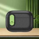 For AirPods Pro Carbon Fiber Texture Wireless Earphones Case with Security Lock(Green) - 1