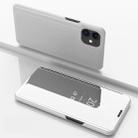 For iPhone 12 / 12 Pro Plated Mirror Horizontal Flip Leather Case with Holder(Silver) - 1