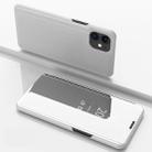 For iPhone 12 mini Plated Mirror Horizontal Flip Leather Case with Holder(Silver) - 1