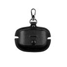 For Sony WF-1000XM4 Leather TWS Earphone Protective Case with Hook(Black) - 1
