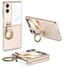 For OPPO Find N2 Flip GKK Integrated Ultra-thin Full Coverage Phone Case with Ring Holder(Gold) - 1