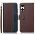For Sony Xperia 10 VI KHAZNEH Litchi Texture Leather RFID Phone Case(Brown) - 1