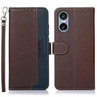 For Sony Xperia 5 VI KHAZNEH Litchi Texture Leather RFID Phone Case(Brown) - 1