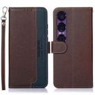 For Sony Xperia 1 VII KHAZNEH Litchi Texture Leather RFID Phone Case(Brown) - 1