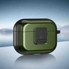 For AirPods Pro 2 TPU + PC Wireless Earphones Case with Magnetic Switch(Army Green) - 1