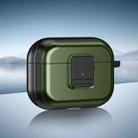 For AirPods Pro TPU + PC Wireless Earphones Case with Magnetic Switch(Army Green) - 1